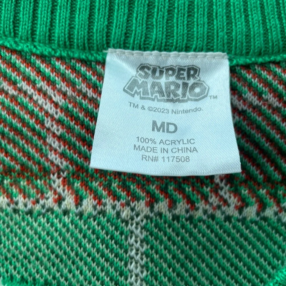 Nintendo Green and Red Super Mario Knit Sweater - Picture 4 of 6